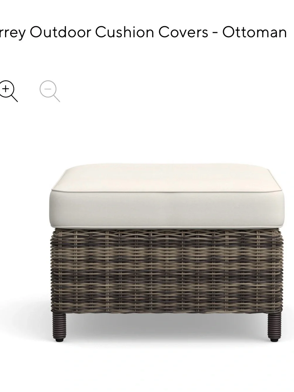 Potterybarn Torrey Outdoor Ottoman CUSHION COVER in Sunbrella - natural- 25 inch